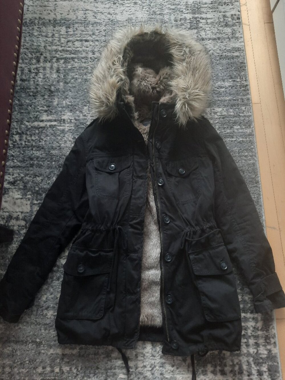 Black Aritzia Parka Winter Coat